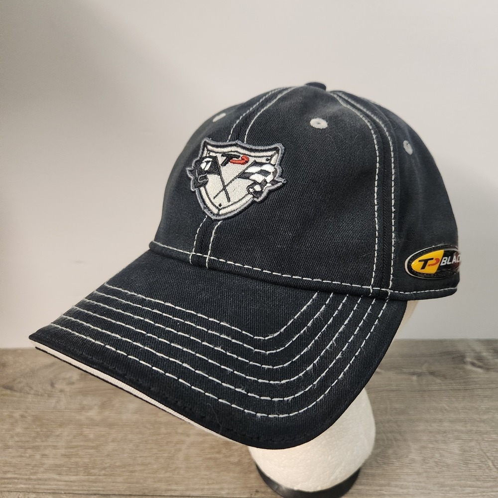 TaylorMade Golf‎ TP Black Strapback Adjustable Baseball Hat Cap Black White